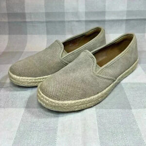Clarks Collection women’s suede espadrille slip on sneakers loafers size 7 tan